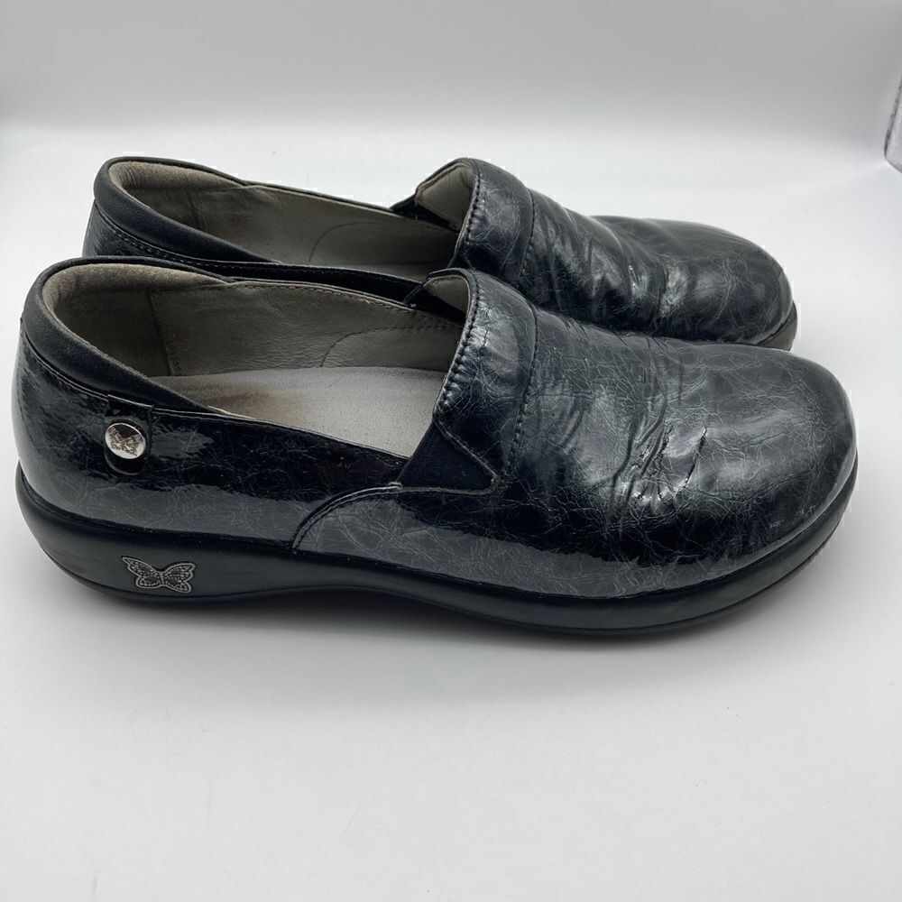 Alegria KEL-7713 Black Marble Patent Leather Shoes Size 40/9,5